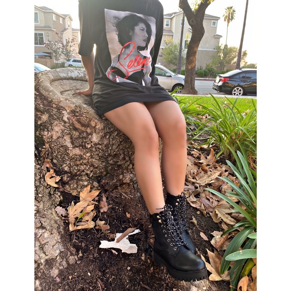 NEW Black Combat Boot ❤️ SIZE 10 & SIZE 11 - Picture 2 of 2